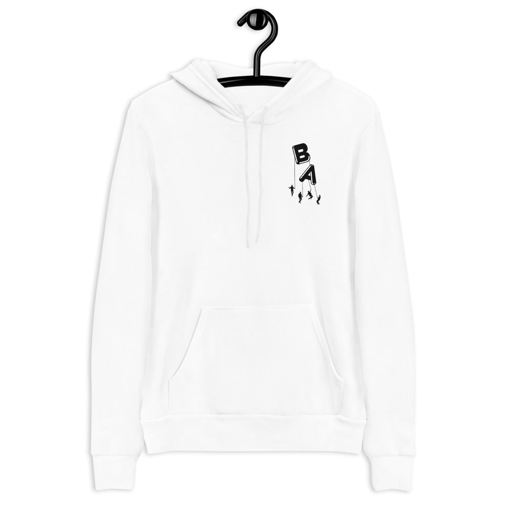 White hoodie outlet with black strings